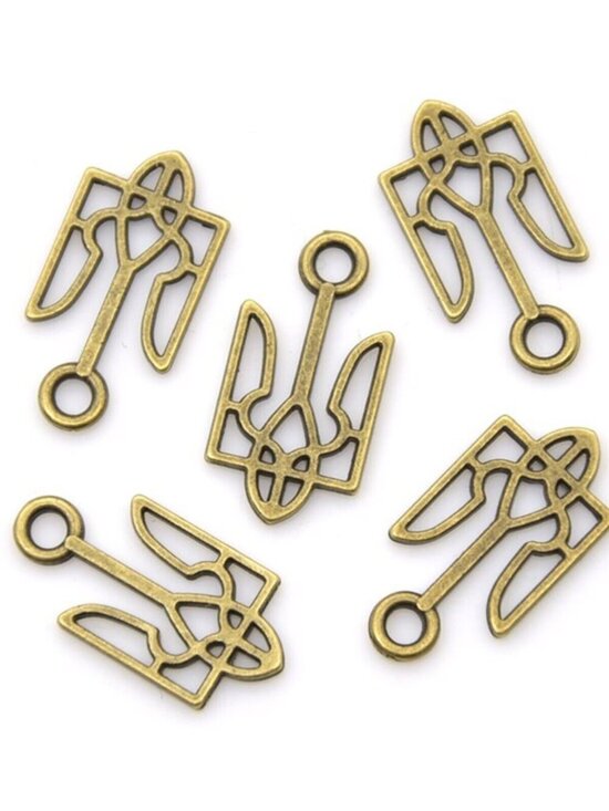 PinkDiva Other - Ukrainian Trident National Symbol Antique Bronze Slava Ukraini Charms 4 pcs